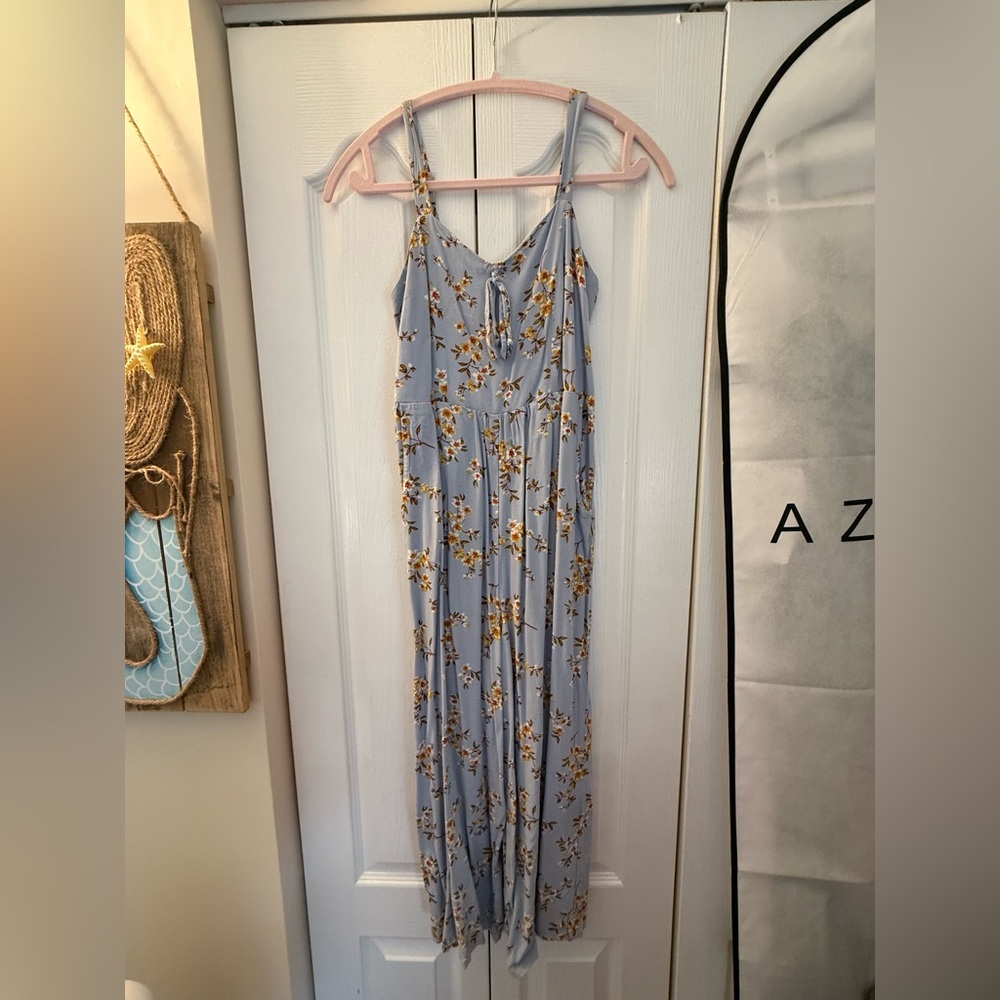Annabelle Light Blue Floral Romper